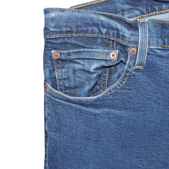 Levis 514 Mens Size 41x31 Regular Fit Jeans Straight Leg Dark Wash Stretch Denim - Picture 6 of 10